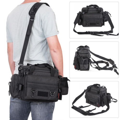 Waterproof Large Capacity Lure Fishing Tackle Shoulder Bag Waist Bag Outdoor - Picture 2 of 14