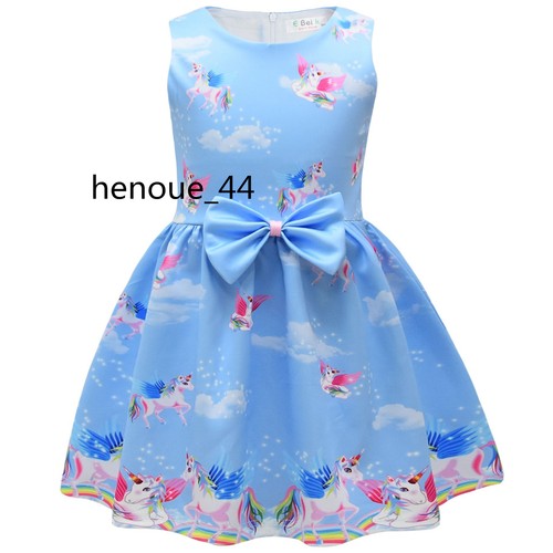 Bisney Girls Cartoon Bowknot Dress Skirt Princess Party Birthday Fancy Xmas Gift - Picture 47 of 47