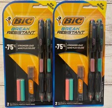2x Bic Break Resistant Mechanical Pencils 0.7 mm #2 Medium 4 Pencils Total