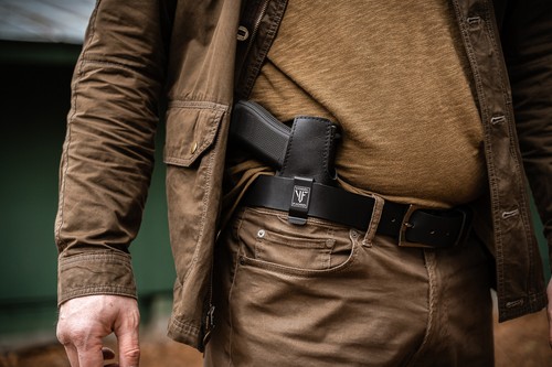 Gun Holster Full Grain Buffalo Leather IWB Handgun Pistol Concealed Carry Black - Picture 12 of 13