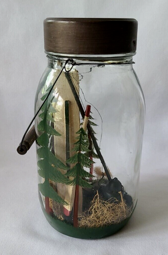 Fishing Scene Diorama 7" Jar with Handle - Picture 4 of 9