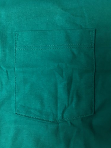 CAMISETA VINTAGE AÑOS 80 MERVYNS BOLSILLO ALGODÓN PEINADO Verde azulado Hecha en EE. UU. L - Imagen 10 de 12