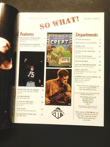 Metallica So What Fan Club Magazine Volume 2 Issue 1 James Hetfield NM/Mint - Picture 2 of 6