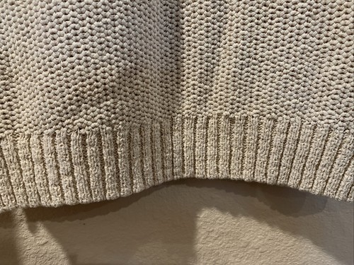 Boston Proper Womens XXS Open-Knit Beige Sweater V-Neck Tan Ribbed Hem Top EUC - Picture 10 of 10