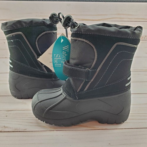 Totes Boys Youth Size 10 M Winter Snow Waterproof Boots Black Trent - Picture 3 of 8