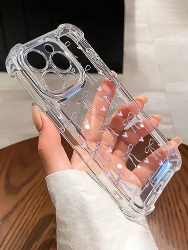 Transparente Handyhülle Schleife Herz mit stoßfesten Ecken für iPhone Modelle - Bild 18 von 32