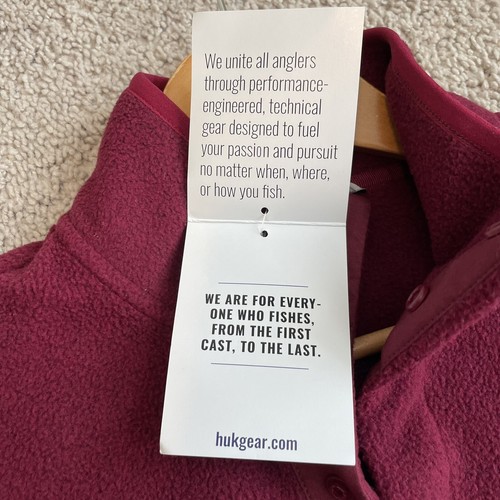 HUK Fleecejacke Pullover burgunderrot Damen Gr. XS Kanal Druckknopf Popover neu 90 $ - Bild 4 von 11