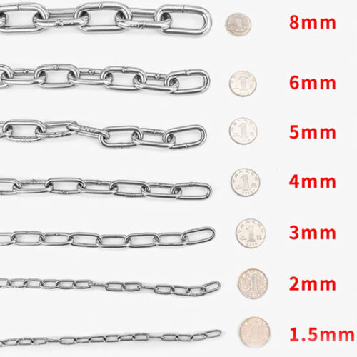1.2mm-12mm Stainless Steel Chain Strong Heavy Duty Welded Durable Security Links - Picture 6 of 19