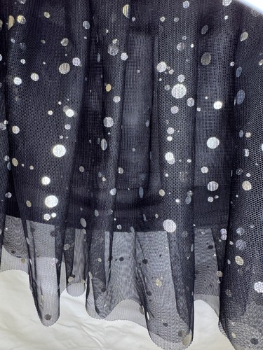Holiday Time Girl's Mesh Black Silve Polka-Dot Embellished Tutu Skirt 14/16 NWOT - Picture 2 of 8