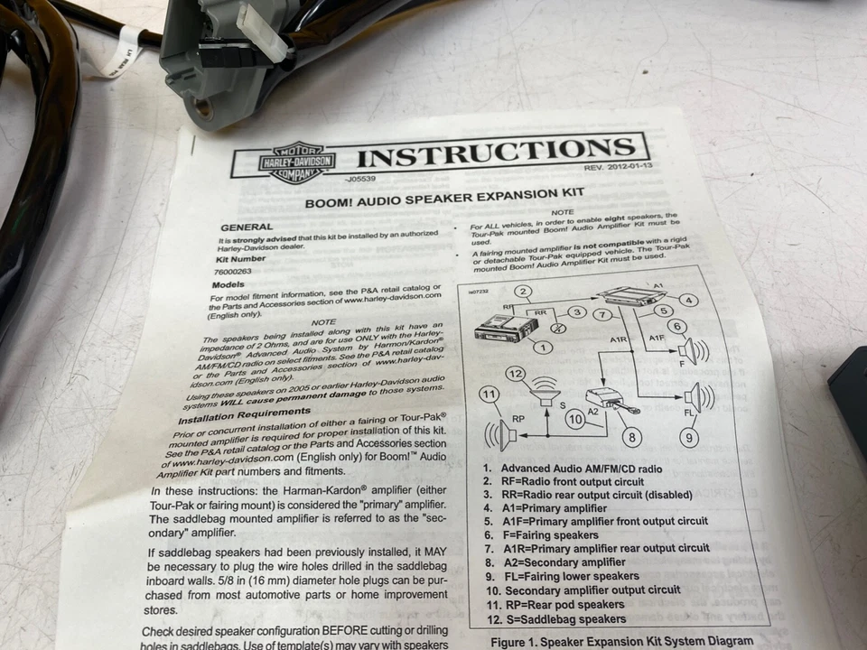 🔥Kit de expansión de altavoces de audio Harley-Davidson Boom 76000263 OEM Foto 4 de 4
