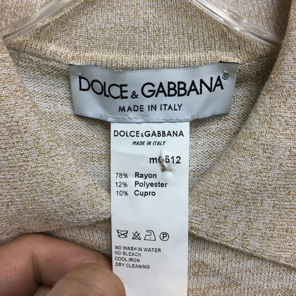 Camisa Polo Dolce Gabbana 44 Pequeña Beige Brezo Manga Corta Pullover Mujer S Foto 3 de 4