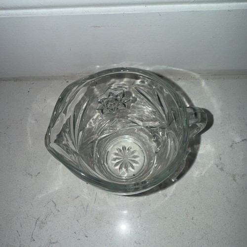 Vintage Anchor Hocking Pressed Glass Creamer W/Star Pattern -Starburst - Picture 4 of 5