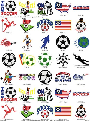 100+ DISEÑOS DE MÁQUINA DE BORDAR COLECCIÓN DEPORTIVA FÚTBOL PES USB - Imagen 2 de 12
