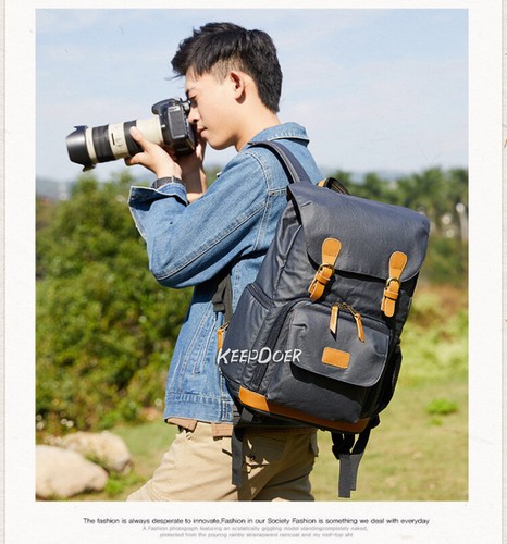 Waterproof Canvas DSLR Camera Backpack Bag Travel Case Pack For Canon Nikon Sony - Picture 14 of 27