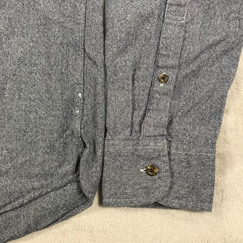 J Crew Jaspe Camicia Uomo Extra Large Blu Grigio Slim Fit Bottoni Manica Lunga - Foto 4 di 11