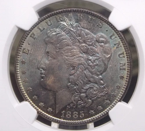 1885 "P" Morgan SILVER Dollar $1 NGC MS64 CAC #004 BU Unc *COLOR* ECC&C, Inc.