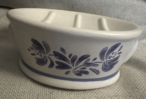 Pfaltzgraff Yorktowne Blue Flowers Soap Sponge Dish USA Rare Vintage NWT