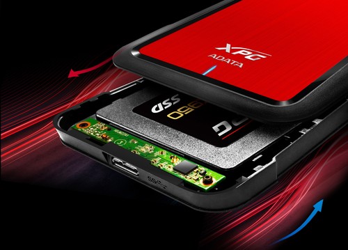 Adata XPG EX500 Werkzeugfreies externes USB3.2 Gehäuse für 2,5-Zoll-SATA SSD/HDD - Bild 4 von 5