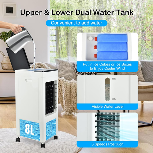 Condizionatore Portatile,Condizionatore D'Aria Mobile 4 in 1,Ventilatore Con Ghi - Foto 5 di 12