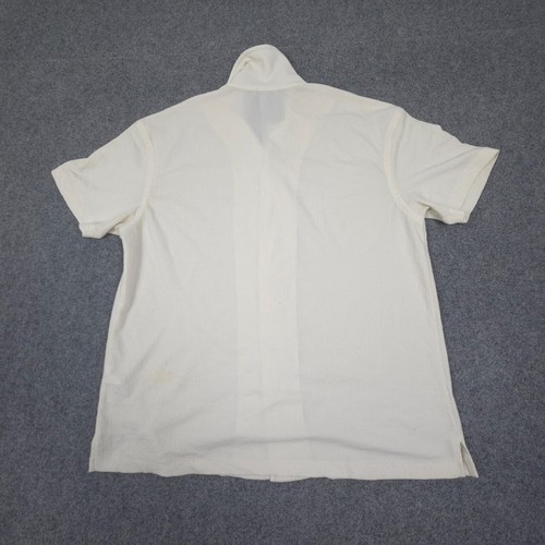 Reiss Shirt Mens LARGE Beige Short Sleeve Button Up Collared Casual Logo Size L - Picture 6 of 13