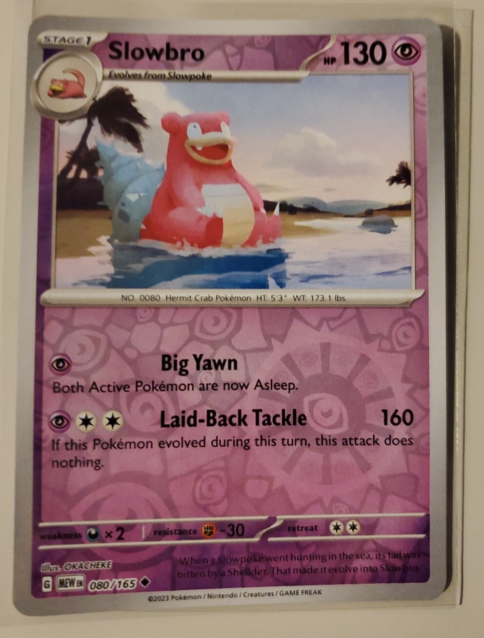 Pokémon - 151 - Slowbro 080/165 Reverse Holo - NM/M
