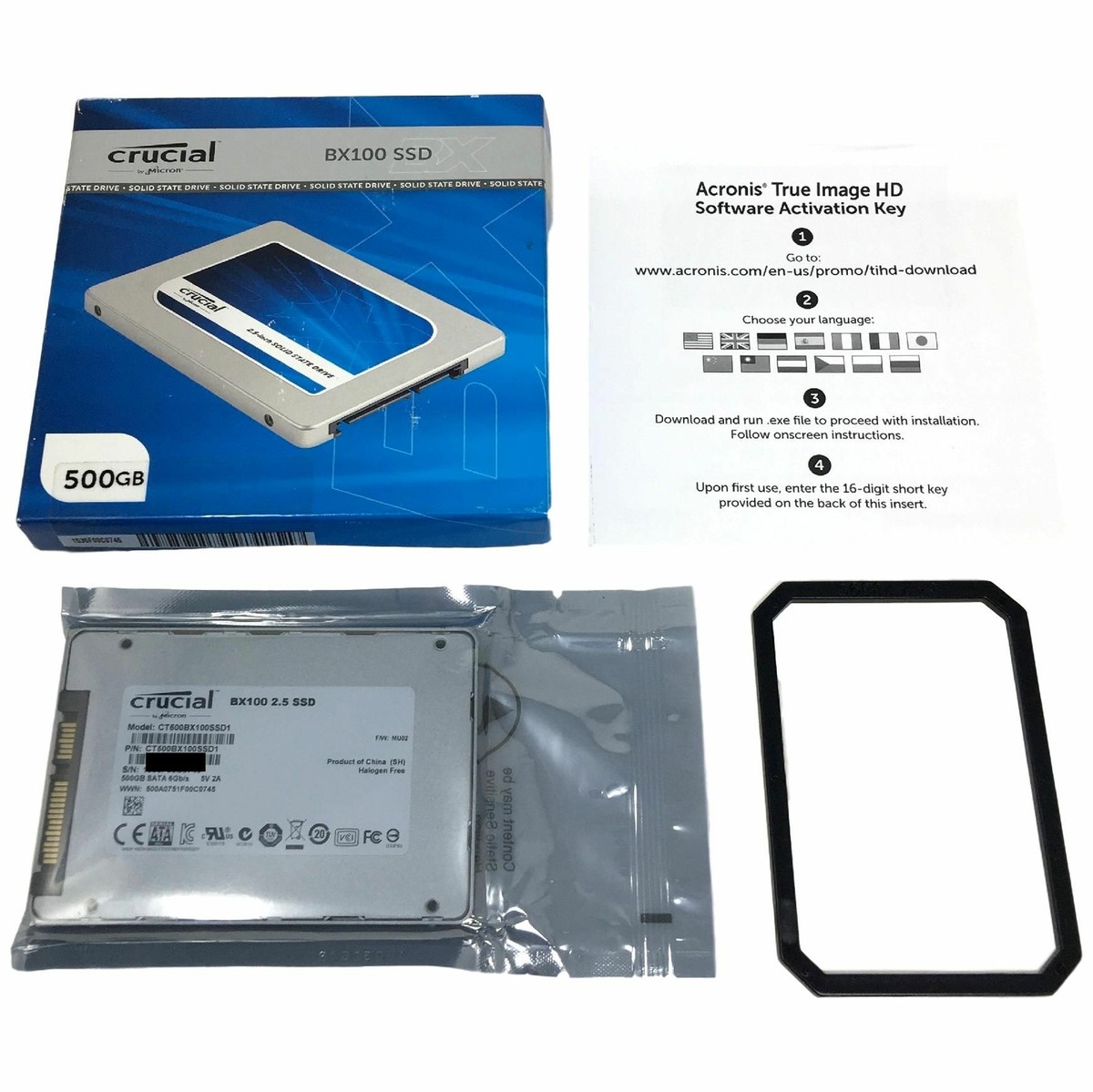 Crucial BX100 2.5 500GB SATA III MLC Internal SSD - CT500BX100SSD1 