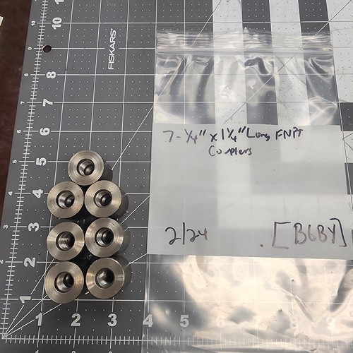 Bag of (7) 1/4” FNPT X 1 ¼” Long Couplers - Picture 2 of 8