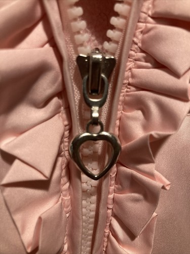 ROTHSCHILD Pink Ruffle Down Filled Full Zip and Snap Hoodie Coat Size 6X NWOT - Picture 4 of 8