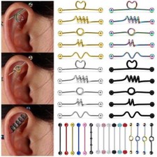 1PC Mix Style Surgical Steel Scaffold Bar Industrial Barbell Body Piercing 14G