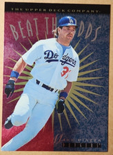 1996 Upper Deck #145 Mike Piazza Los Angeles Dodgers (small scratch by the E)