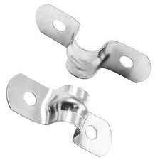 60Pcs M8 Rigid Pipe Strap 5/16" Stainless Steel Two Hole Strap U Bracket Clamps
