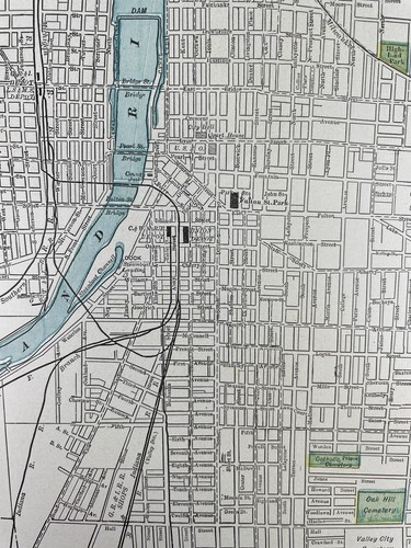 1898 Colored DETROIT Map w/ GRAND RAPIDS on Reverse 14.5" x 11.5", Clean Map - 第 16/23 張圖片