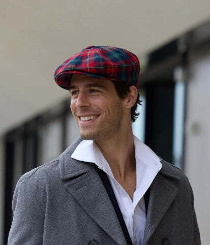 Men's Classic 8 Panel Wool Blend Newsboy Ivy Cap Snap Brim Tweed Gatsby Hat - Picture 1 of 23