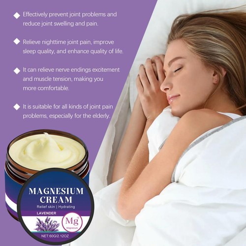 Magnesium Cream for Sleep & Cramps - Lavender Muscle Relief, Relaxation - Picture 17 of 19