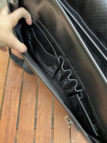McKlein Bag Leather 15” Laptop Briefcase HALSTED Double Compartment Strap - Picture 10 of 16