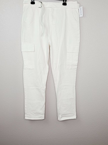PacSun L.A. Women's Off White High Rise Relaxed Fit Cargo Jeans Size 32 New  - Picture 1 of 7