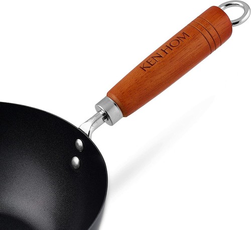 Ken Hom 5 Piece Non Stick Wok Set 31cm Carbon Steel Stir Fry Pan & Lid Large UK - Picture 8 of 12