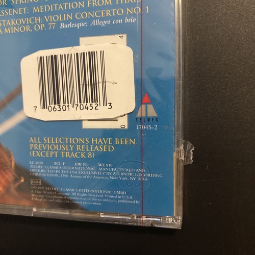 B1 Maxim Vengerov - Road I Travel (CD, 1997, Teldec) NEW SEALED - Picture 3 of 4