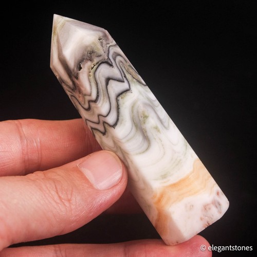 72g83mm Banded Zebra Calcite Point Crystal Point Natural Quartz Healing Stone