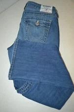 True Religion Men's Slim Straight Blue Denim Jeans Size 33x33