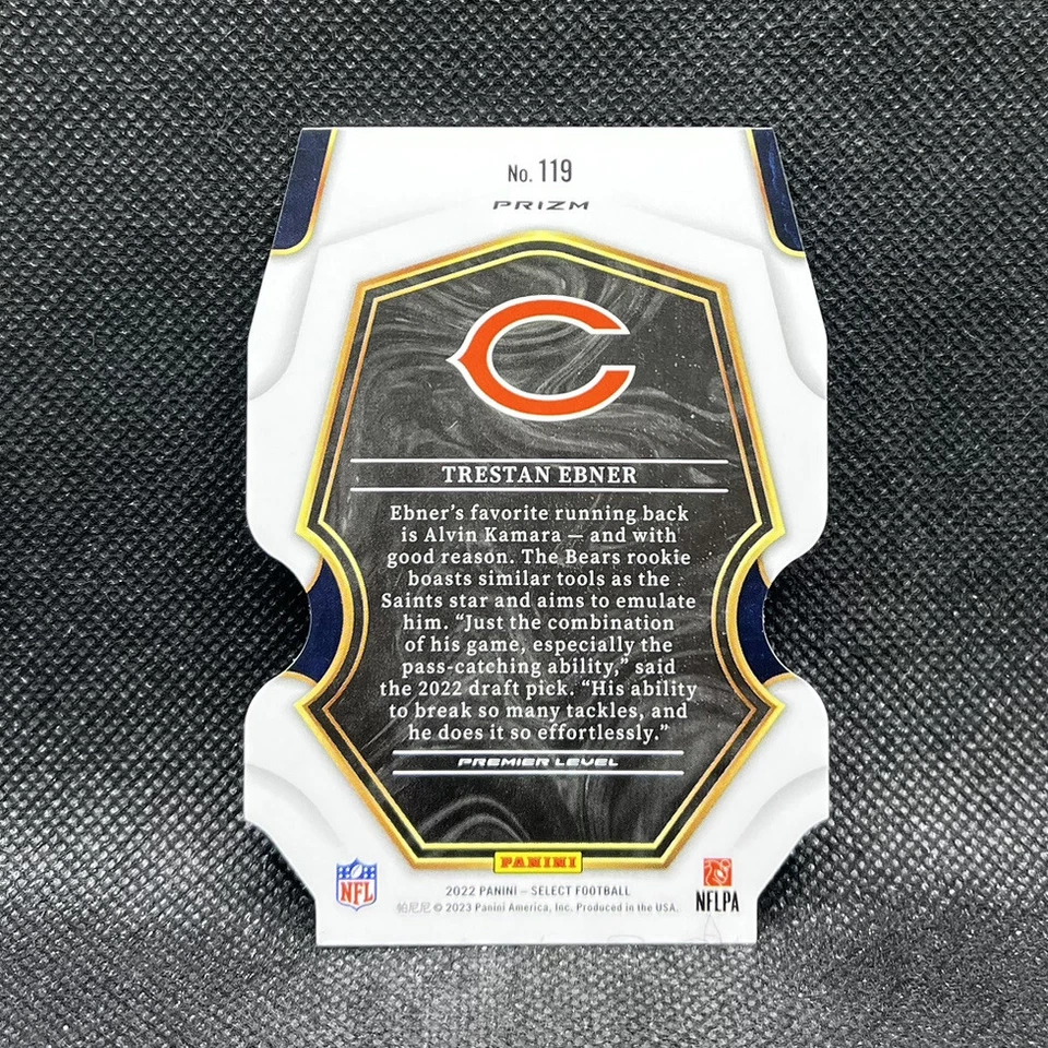 Trestan Ebner #119 Black Red Prizm Premier Die Cut 2022 Panini Select Football - Image 2 of 2