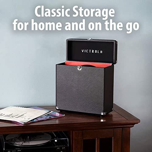 Victrola Vintage Vinyl Record Storage and Carrying Case, Fits  Assorted Colors  - Picture 22 of 45
