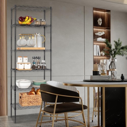 6 Tier Metal Wire Shelving Unit Tall Shelf Storage Rack 65"H Garage Organization - Picture 12 of 14