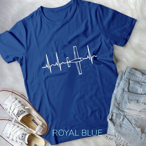 Airplane Pilot Shirt Pilot Heartbeat T-Shirt Flying Gift Tee Unisex T-shirt - Picture 7 of 11
