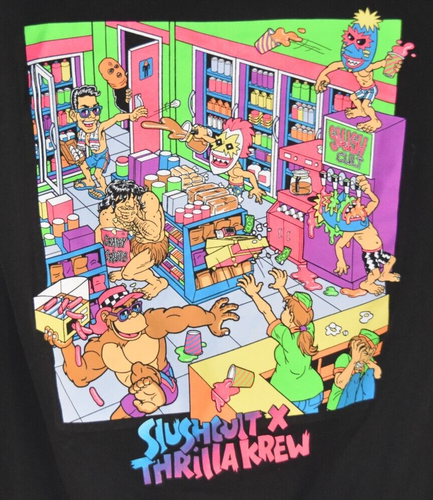 Thrilla Krew Slushcult T Shirt size Small unisex men women Zumiez Gorilla Joe +