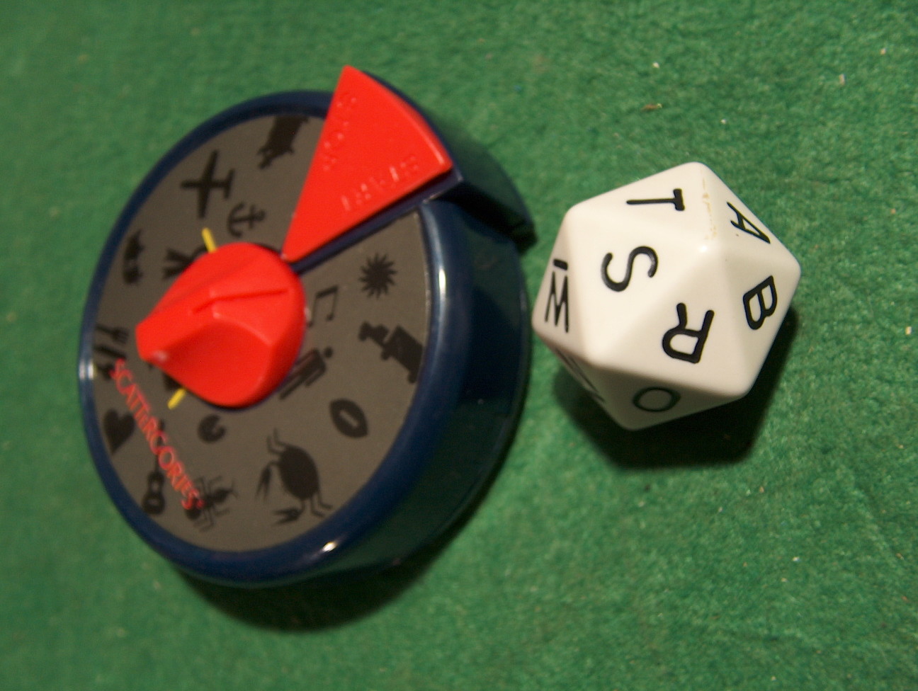 Scattergories Game Replacement Parts Blue Timer and Letter Die 20 Sided