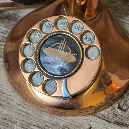 Lámpara de teléfono con candelabro de cobre de colección Edwards pantalla oblonga - ¡Funciona! - Imagen 3 de 23