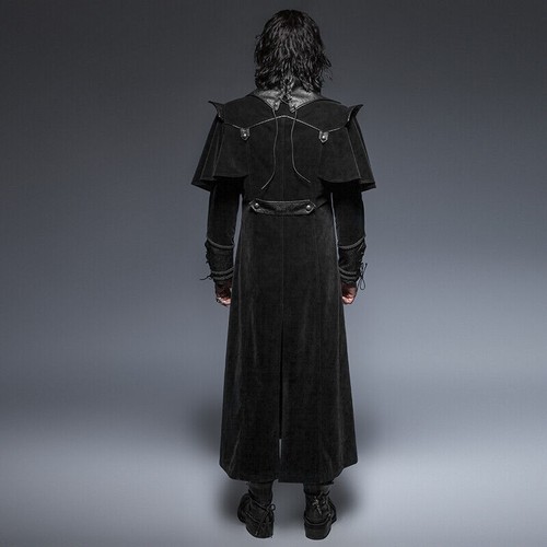 Punk Rave New Men Black Gothic Steampunk VTG Regency Horseman Long Coat Jacket - Picture 6 of 17