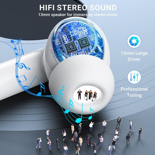Wireless Earbuds 2024 Wireless Headphones HiFi Stereo Earphones with 4 ENC No... - Picture 2 of 7
