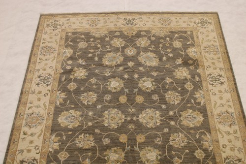 6'0" x 8'11" ft. Oushak Puja Design Hand Knotted Oriental Wool Traditional Rug - Picture 2 of 6